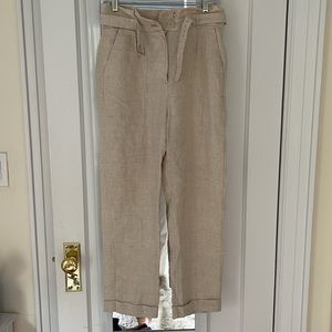 High waisted linen trouser